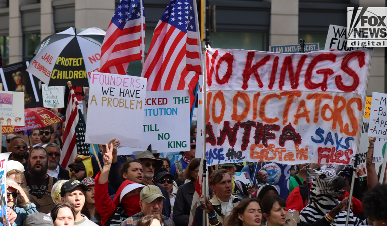 ‘It’s a joke’: White House dismisses ‘No Kings’ protests, while Nancy Pelosi rips crown in defiance